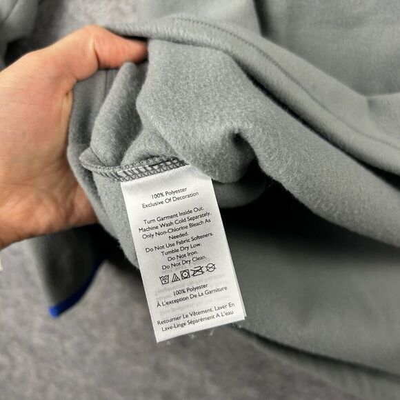 Eddie Bauer Pullover Mens Medium Fleece Snap Mock Neck Slate Gray Outdoor - Picture 8 of 11